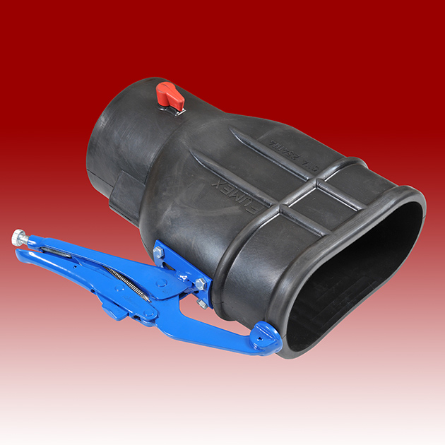 Fumex Rubber Oval Commercial Clamp Nozzle with Damper